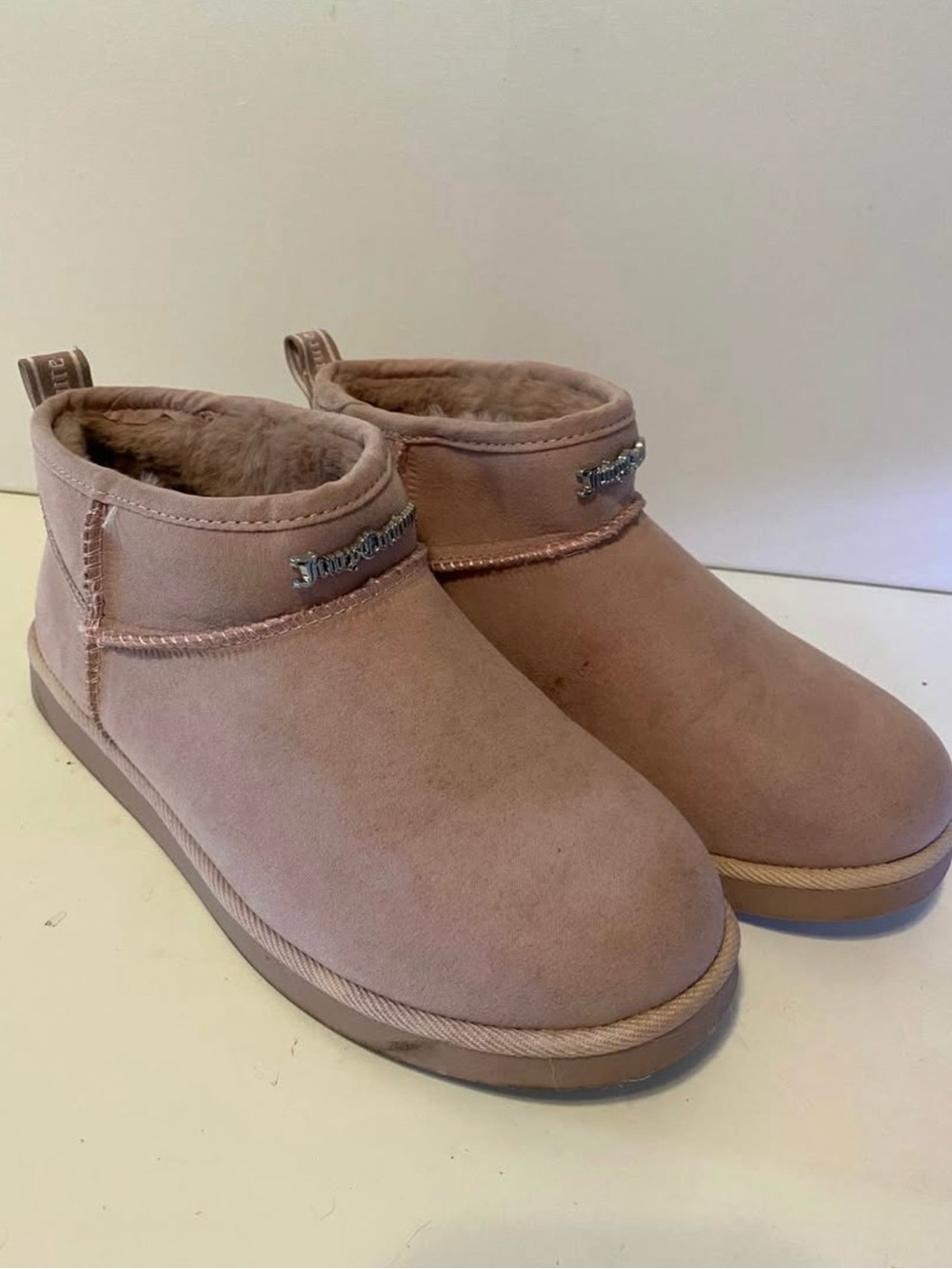 Juicy Couture Pink Suede Ankle Booties
